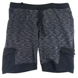 Vintage Enyce Space Dye Cargo Sweat Shorts Mens 3XL Black Gray Streetwear